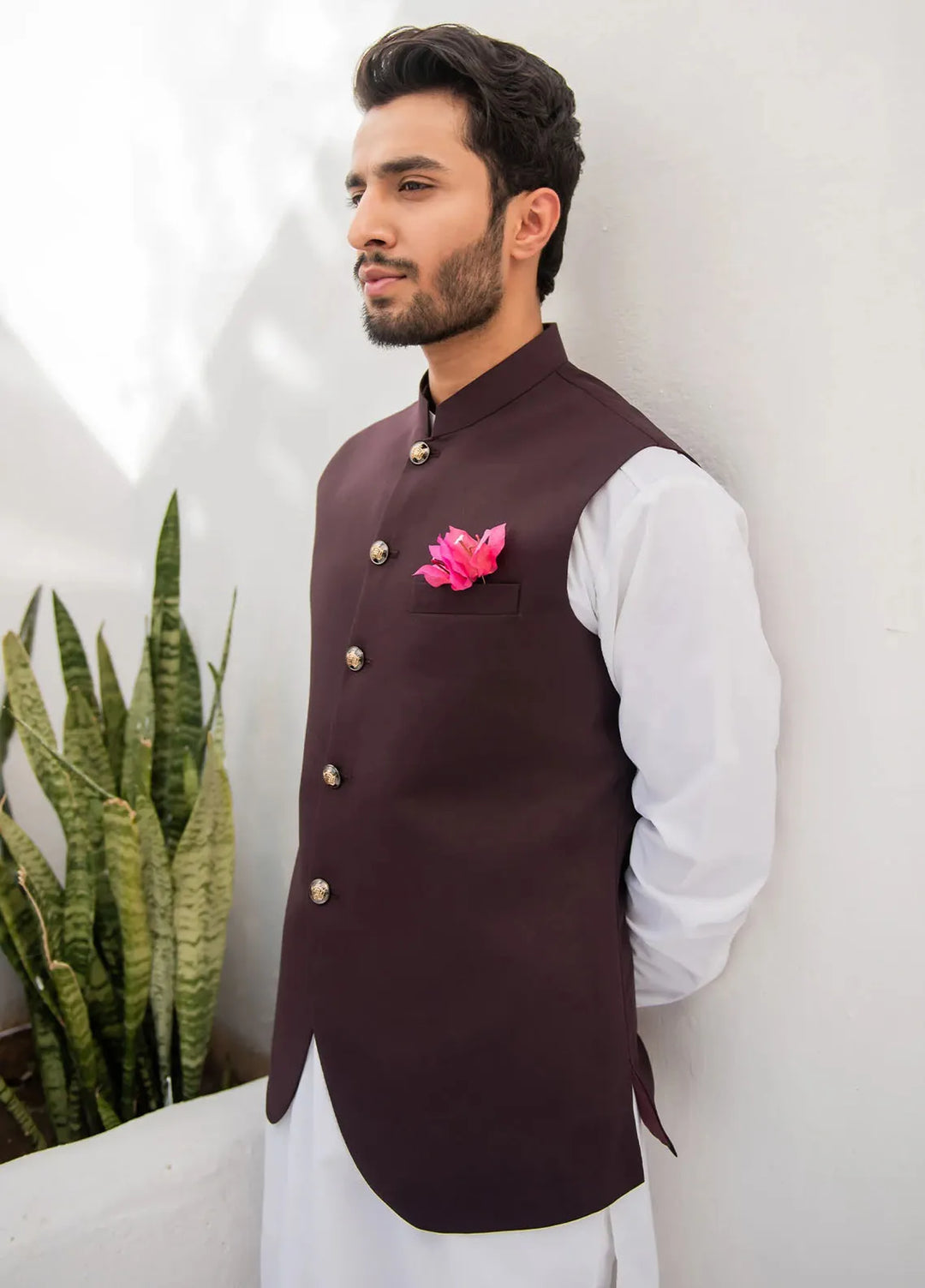 Shahjahan Formal Men Waistcoat - Chocolate Brown