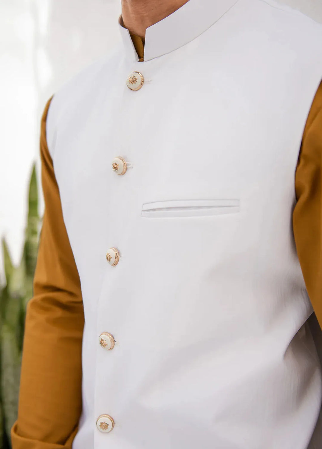 Shahjahan Formal Men Waistcoat - Off White Waistcoat