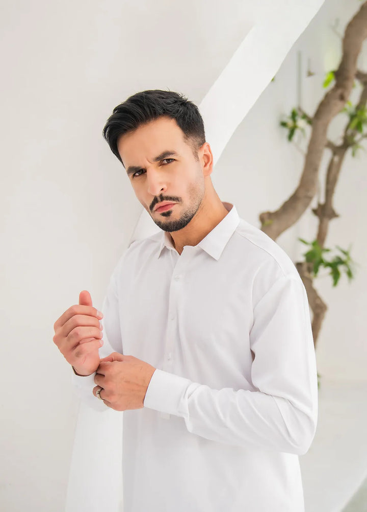 Shahjahan Wash n Wear Fancy Men Kurta Pajama - Off White