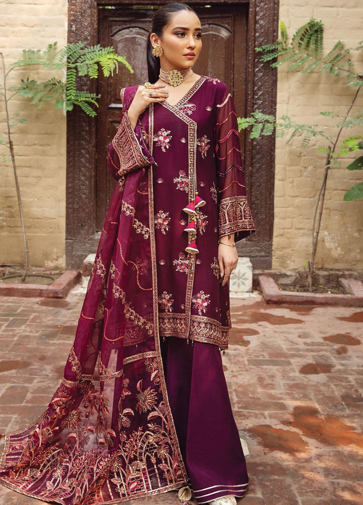 Alizeh Fashion by Bilal Embroidery Embroidered Chiffon Suits Unstitched 3 Piece AFB21SH 09-SINGHAAR - Festive Collection