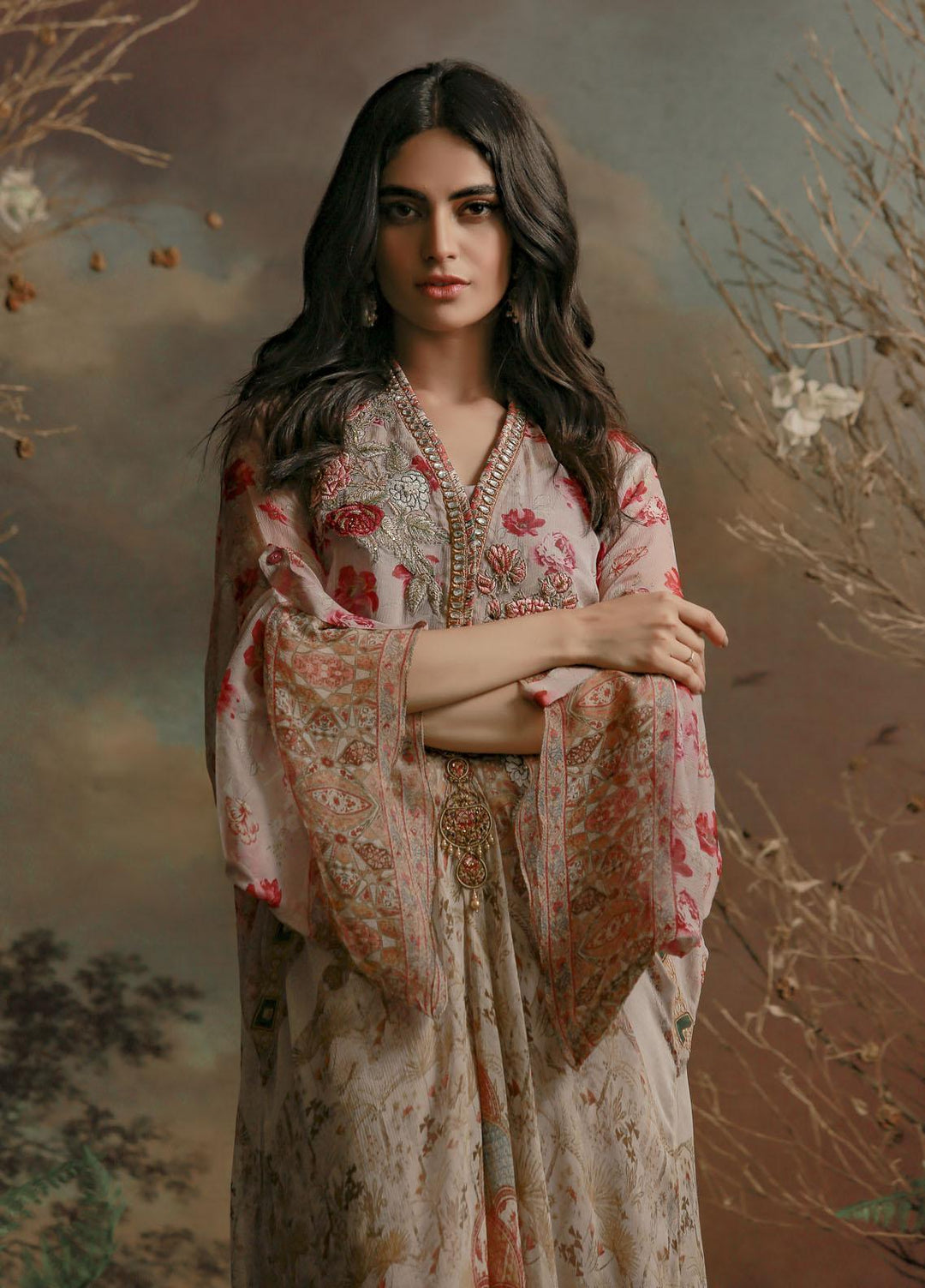 Shamaeel Ansari Luxury Pret  Chiffon Shirt CHIFFON D2