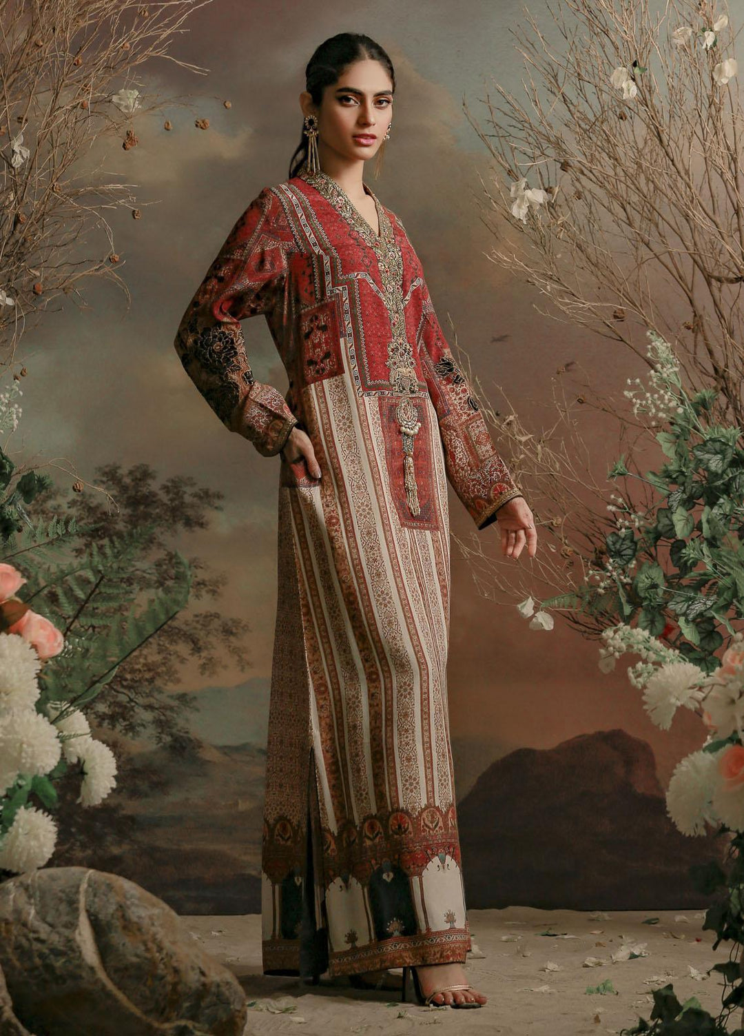 Shamaeel Ansari Luxury Pret  Silk Shirt ED D2