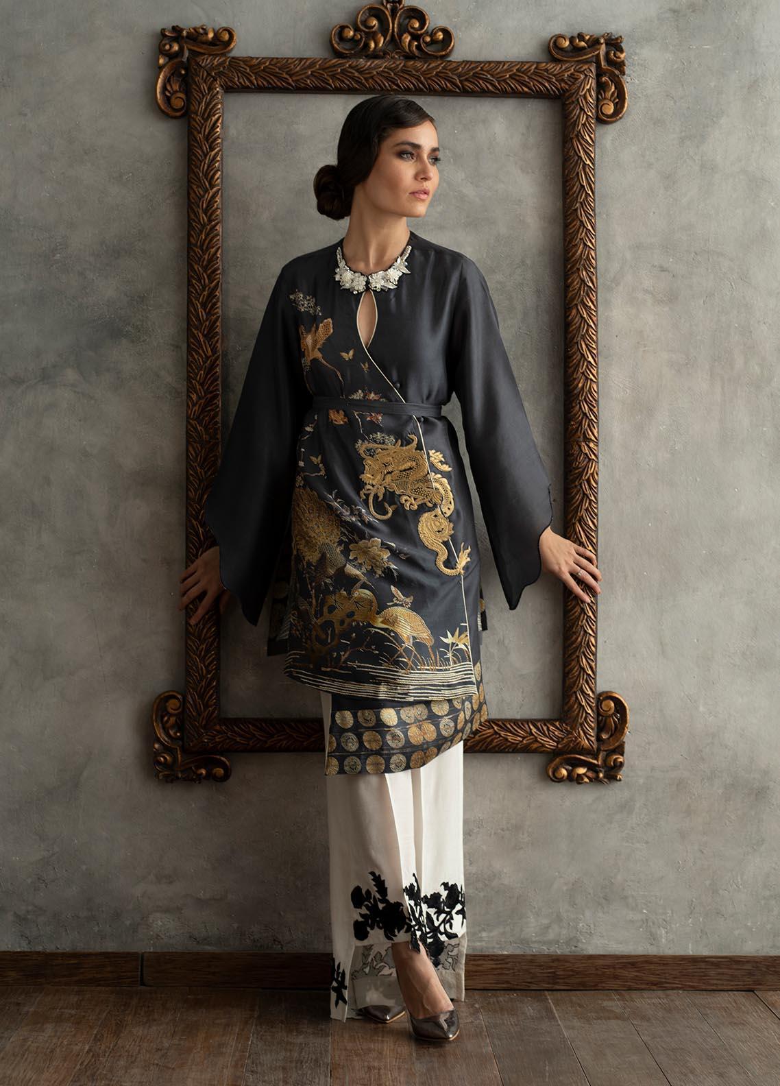 Shamaeel Ansari Luxury Pret  Silk Shirt Maha-06 main image 1