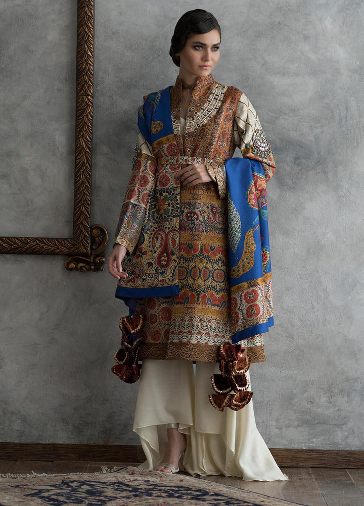 Shamaeel Ansari Luxury Pret  Silk Shirt KASHMIRI A