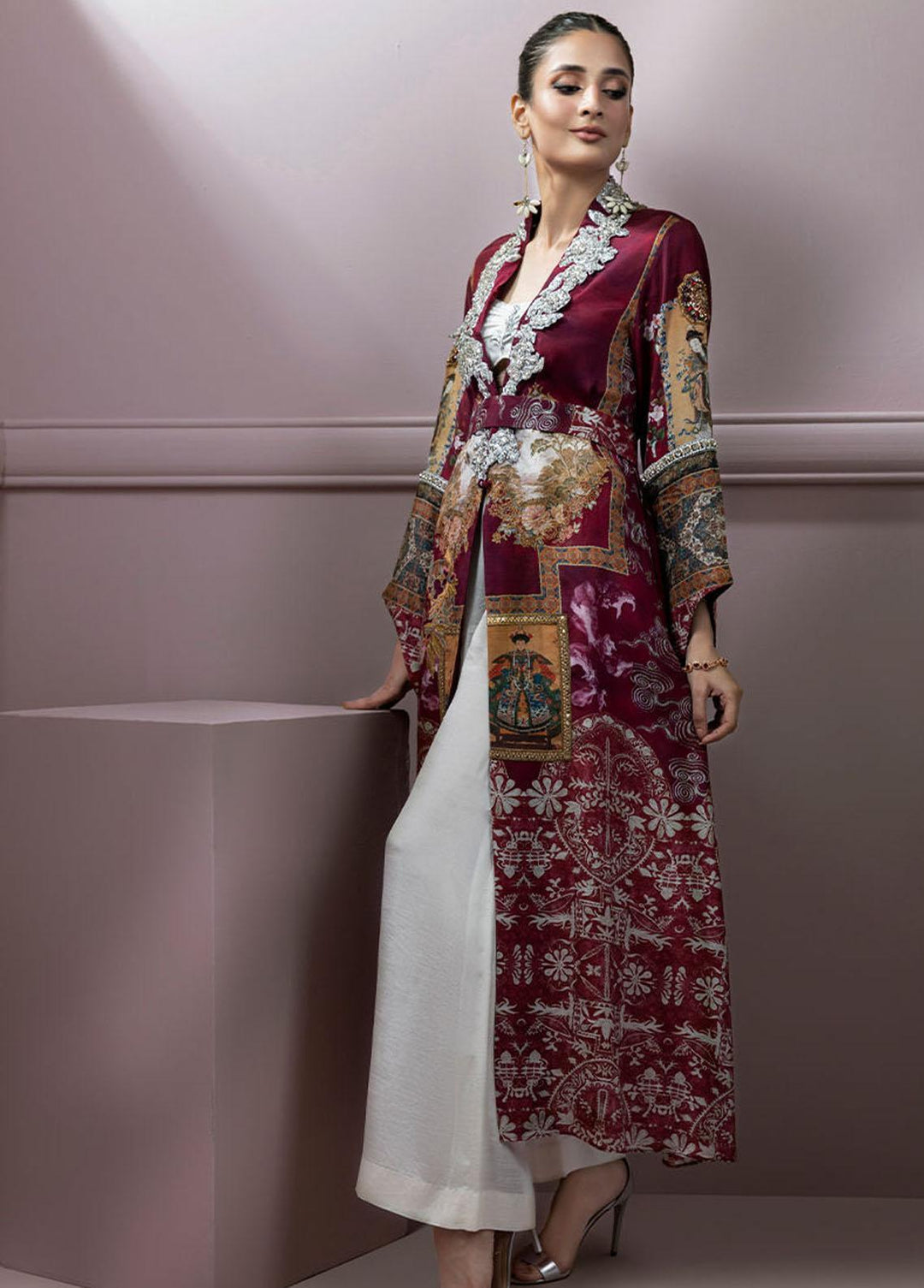 Shamaeel Ansari Pret Embroidered Silk 3 Piece Glam-01