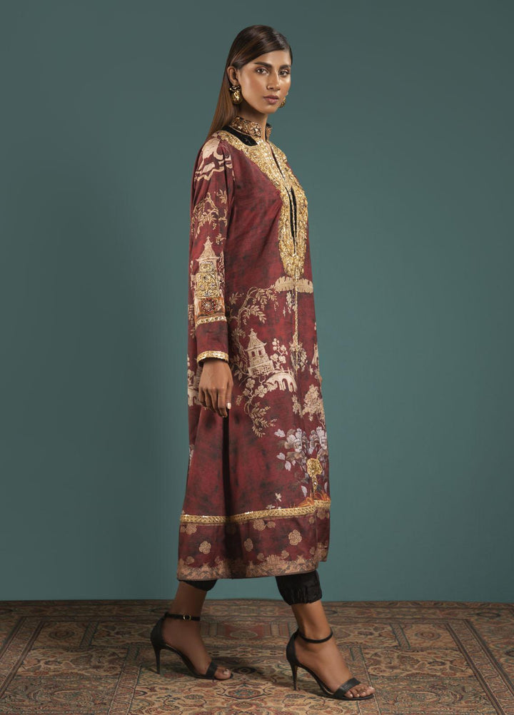 Shamaeel Ansari Luxury Pret  Silk Shirt Maha-01
