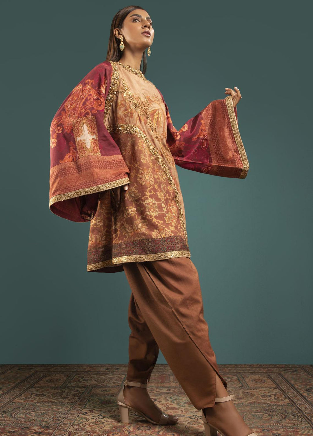 Shamaeel Ansari Luxury Pret  Silk Shirt Maha-02