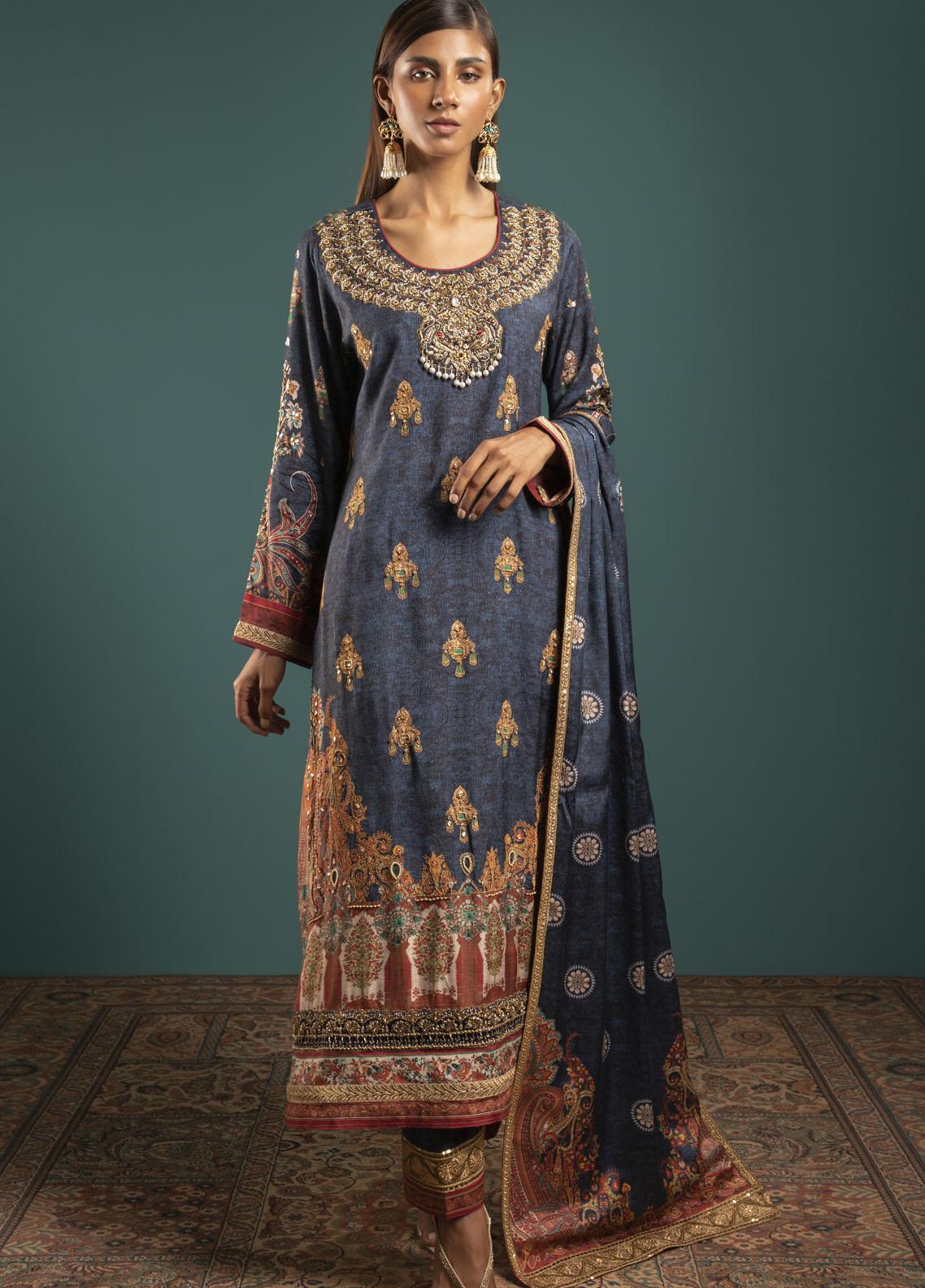 Shamaeel Ansari Luxury Pret  Silk Shirt D-10 main image 0
