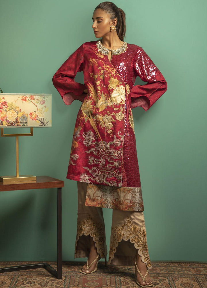 Shamaeel Ansari Luxury Pret  Silk Shirt MK-03