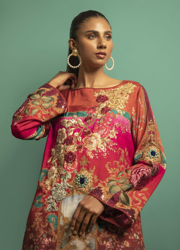 Shamaeel Ansari Luxury Pret  Silk Shirt MK-04