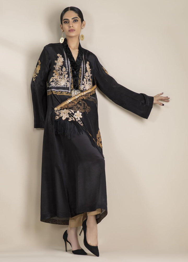 Shamaeel Ansari Luxury Pret Embroidered Silk Shirt NR - 01