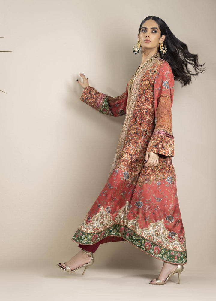 Shamaeel Ansari Luxury Pret Embroidered Silk Shirt NR - 02