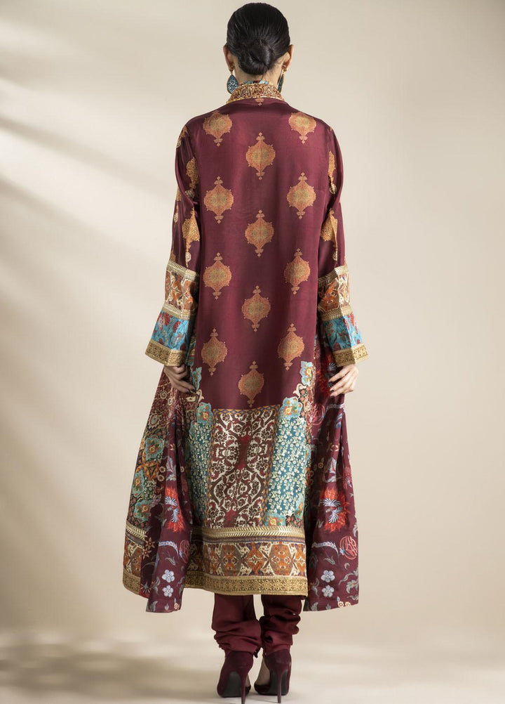 Shamaeel Ansari Luxury Pret Embroidered Silk Shirt NR - 03