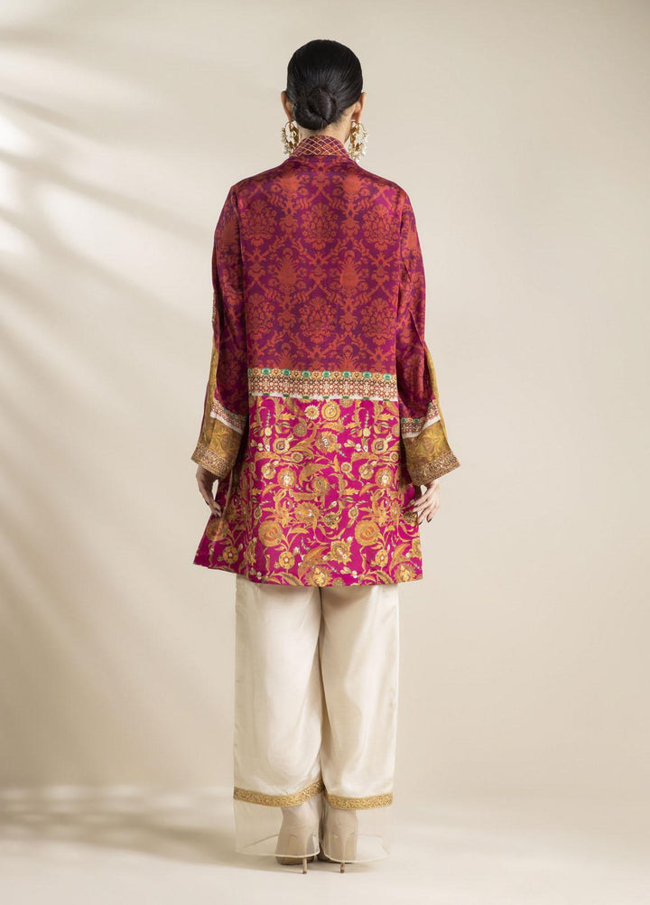 Shamaeel Ansari Luxury Pret Embroidered Silk Shirt NR - 08