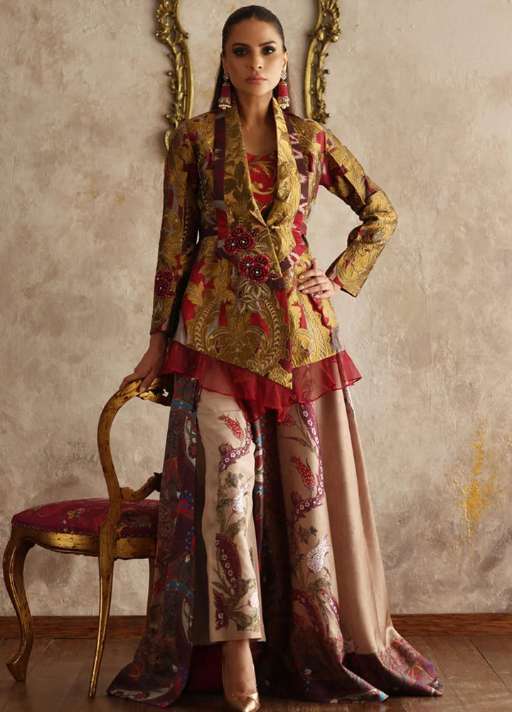 Shamaeel Ansari Pret Embroidered Silk 3 Piece EQ-08