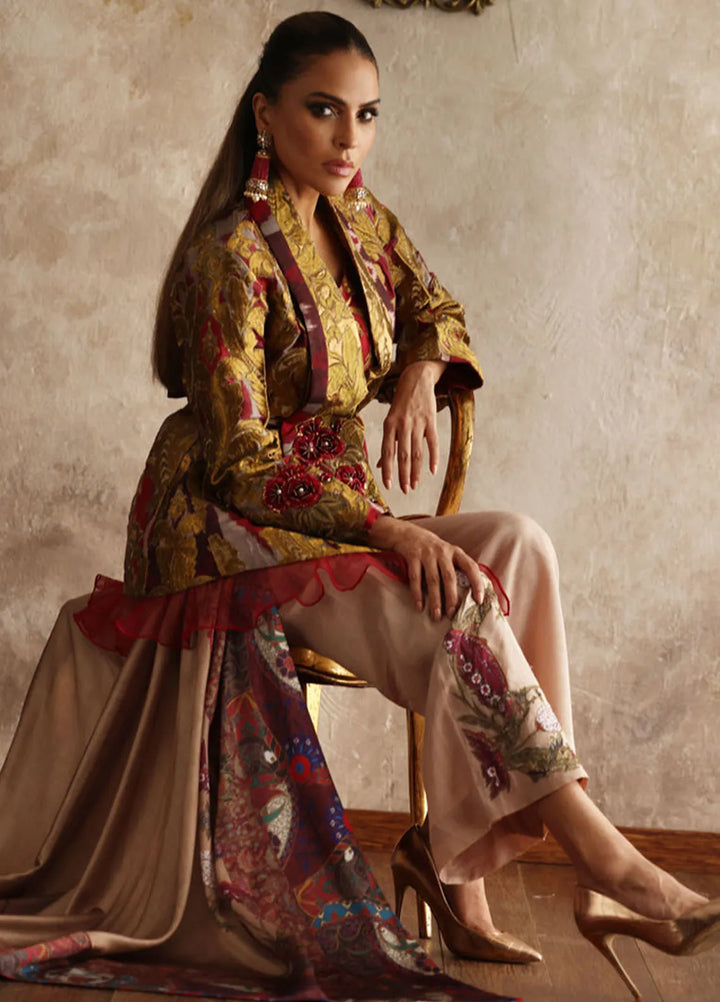 Shamaeel Ansari Pret Embroidered Silk 3 Piece EQ-08