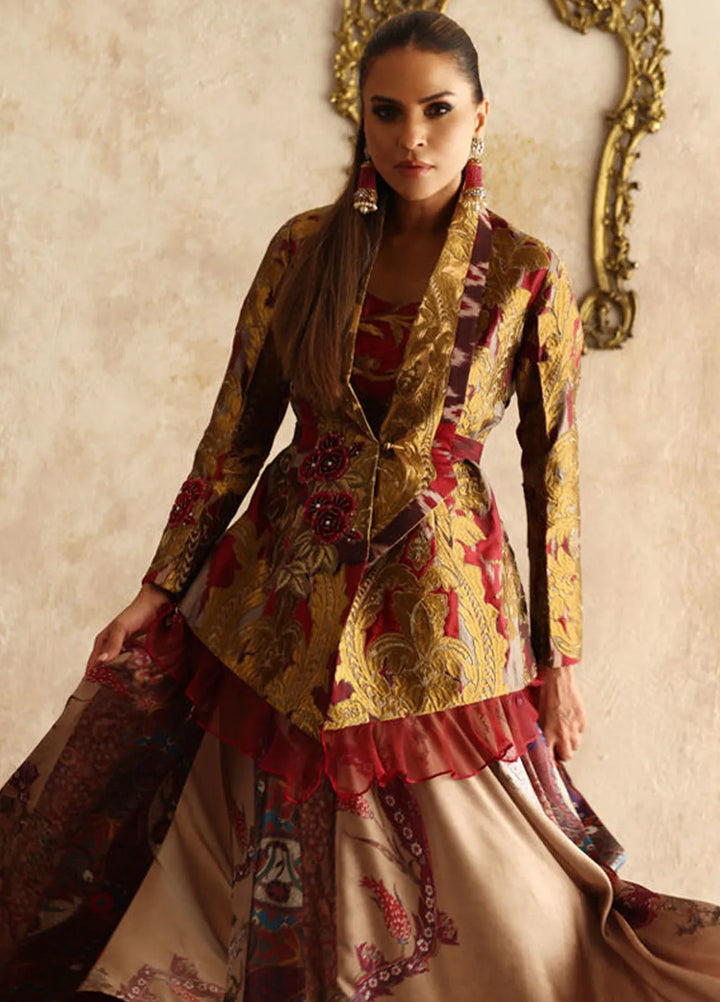 Shamaeel Ansari Pret Embroidered Silk 3 Piece EQ-08