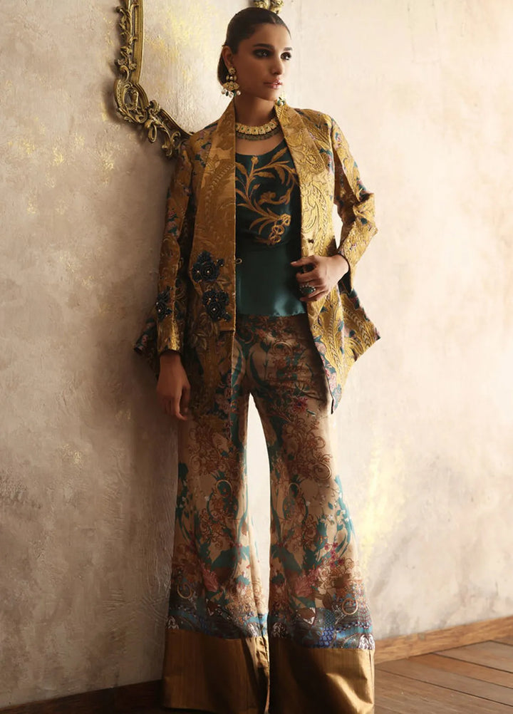 Shamaeel Ansari Pret Embroidered Silk 3 Piece EQ-09