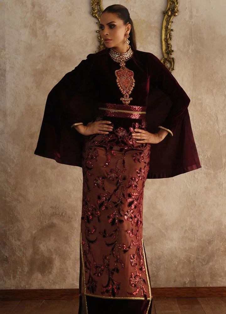 Shamaeel Ansari Pret Embroidered Velvet 3 Piece EQ-10