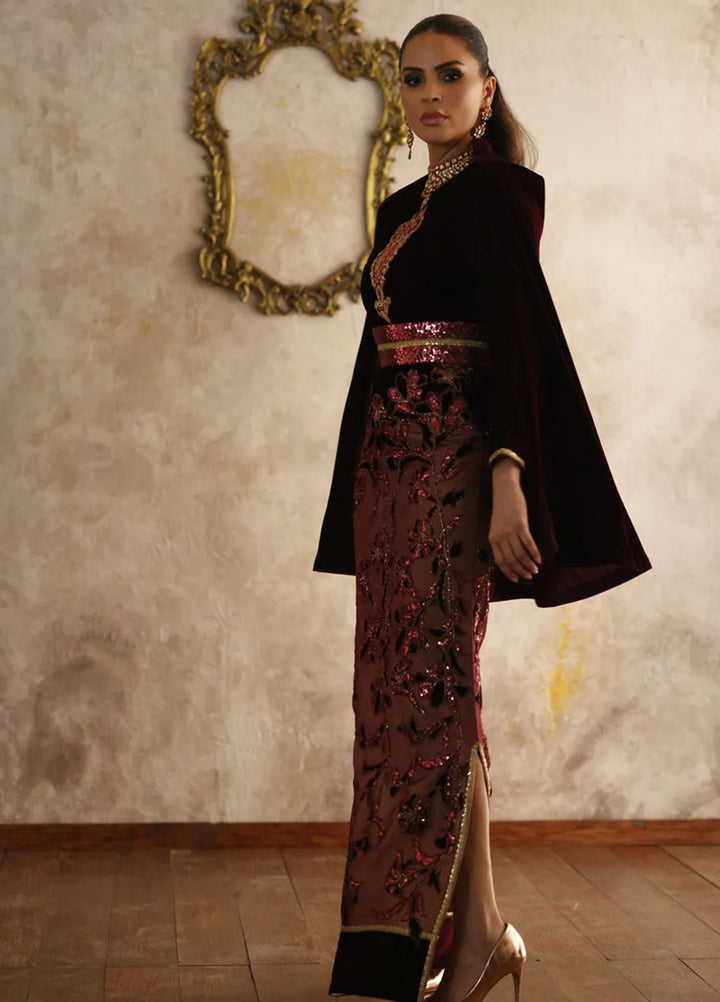 Shamaeel Ansari Pret Embroidered Velvet 3 Piece EQ-10