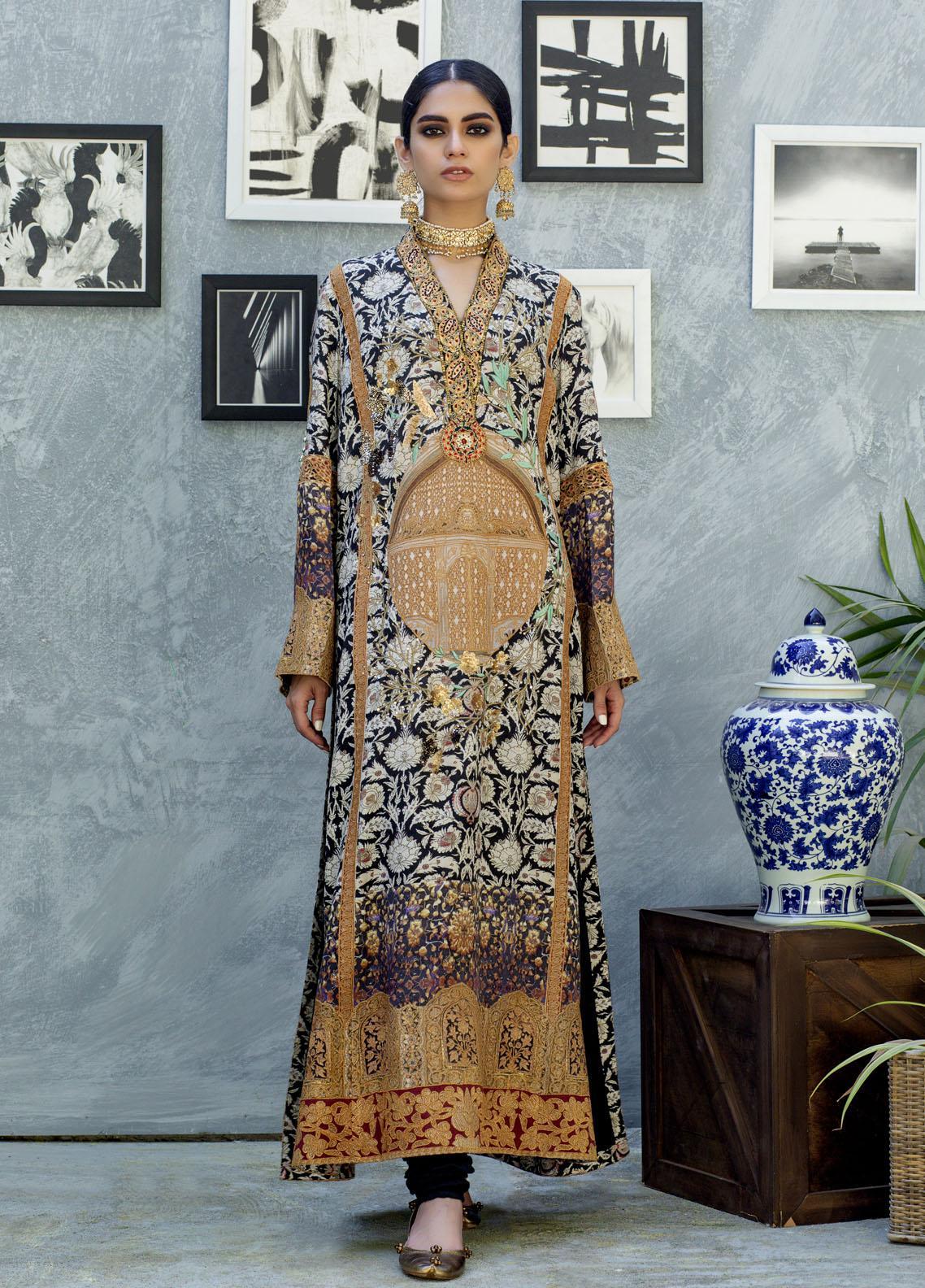 Shamaeel Ansari Pret Embroidered Silk 3 Piece EQ-01