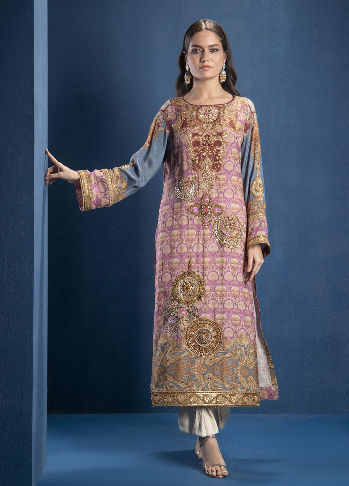 Shamaeel Ansari Luxury Pret  Silk Shirt SMA22SL S-01