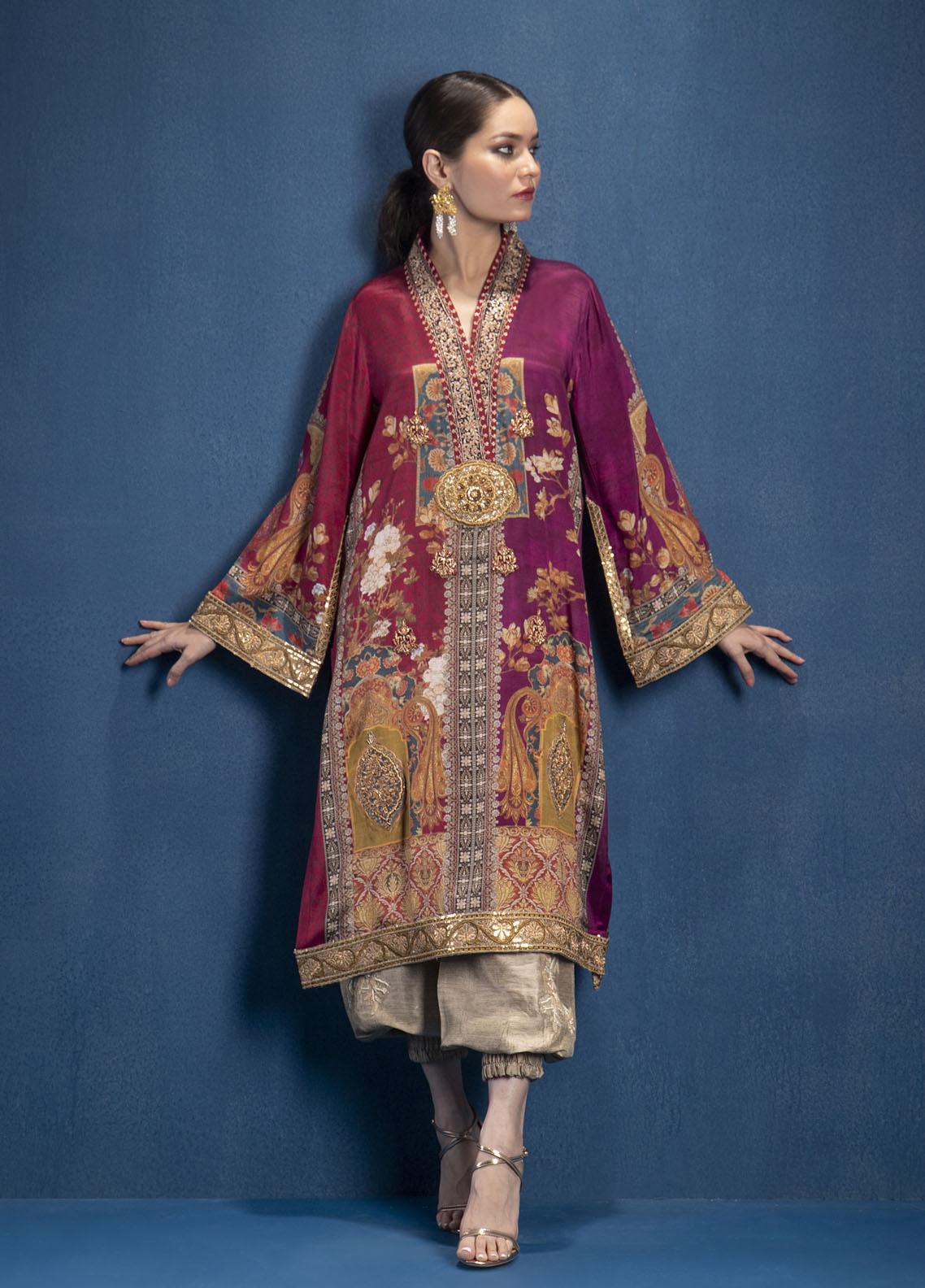 Shamaeel Ansari Luxury Pret  Silk Shirt Maha-06