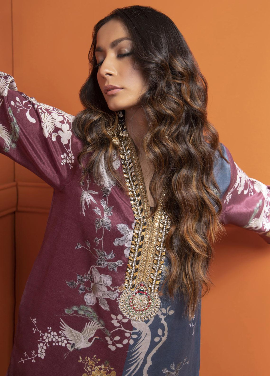 Shamaeel Ansari Luxury Pret  Silk Shirt SMA22VS V-01