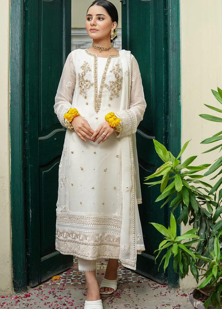 Shamooz Pret  Chiffon 3 Piece Dress SHM22DW Ivory SEM-0323