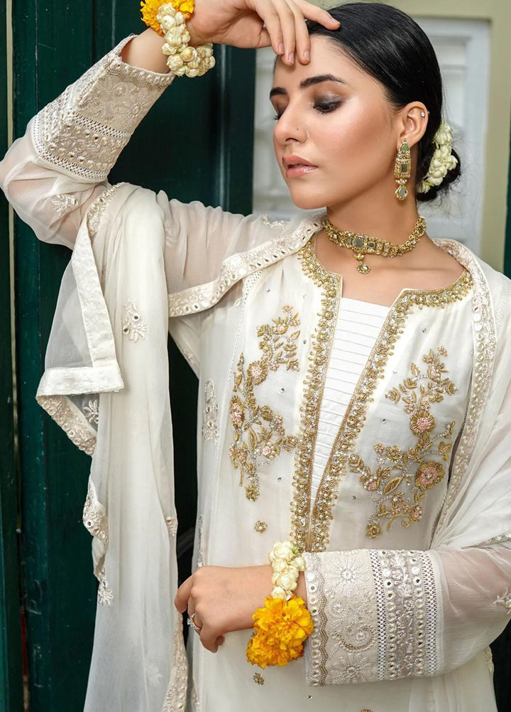 Shamooz Pret  Chiffon 3 Piece Dress SHM22DW Ivory SEM-0323