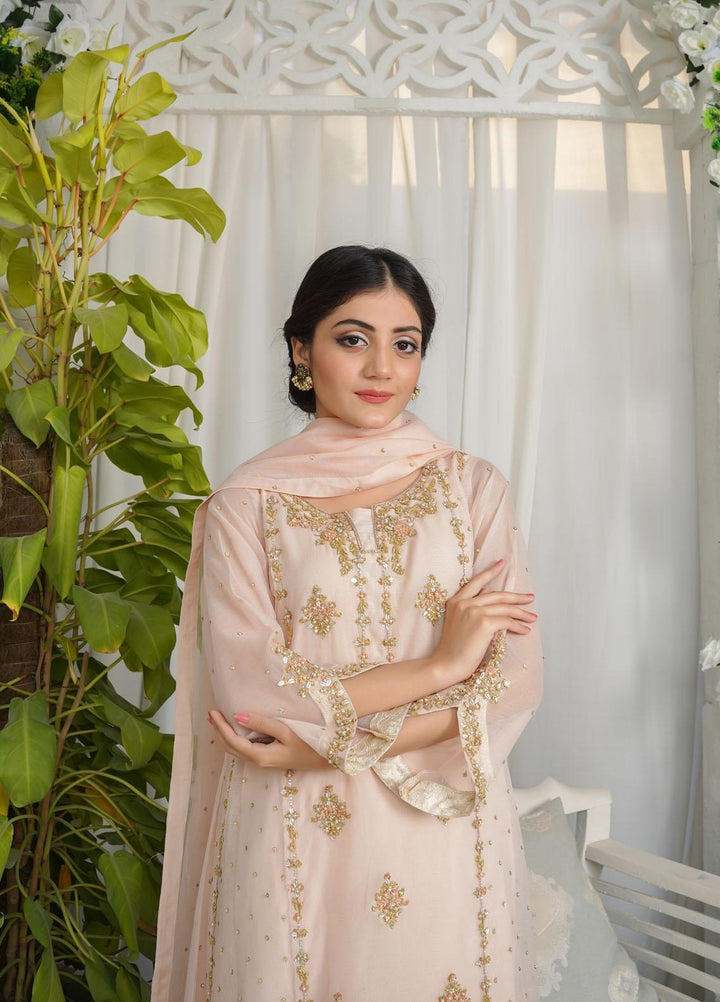 Shamooz Luxury Pret  Cotton Net 3 Piece Dress SHM23MP Sugar Peach /SEM-0363