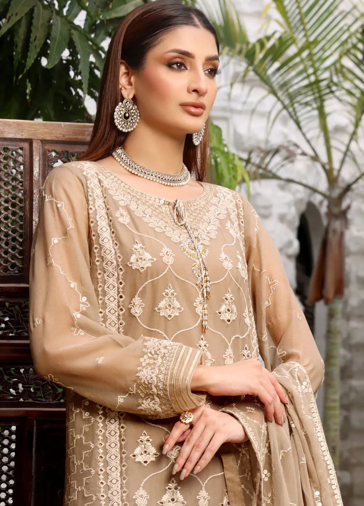 Shamooz Pret Embroidered Chiffon 3 Piece Suit SEM-0706 Pale