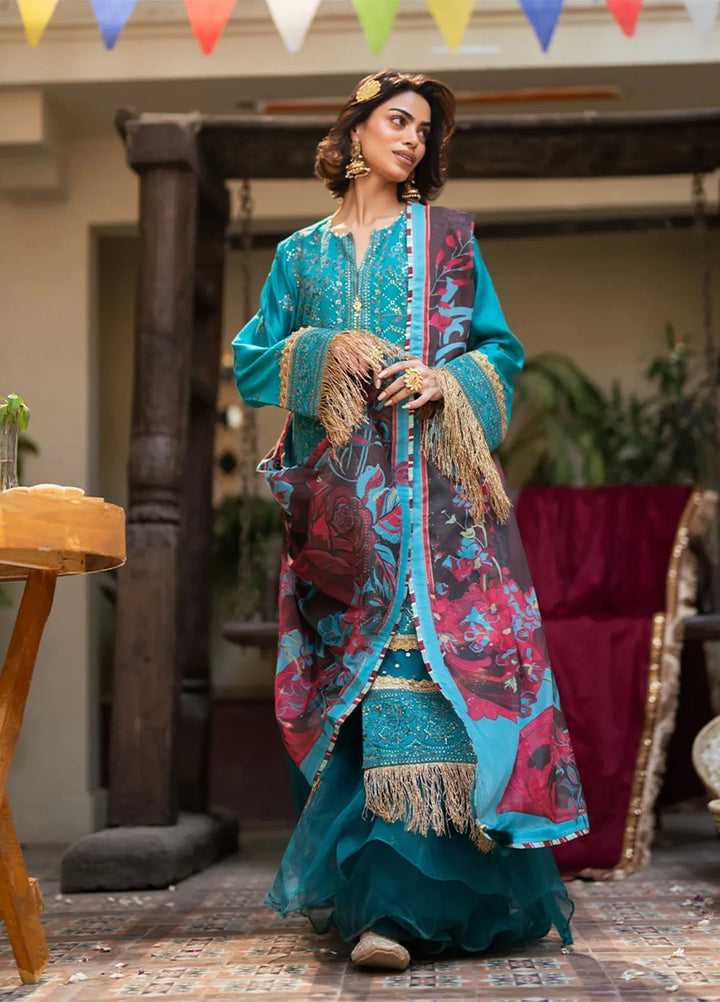 Shan e Festive by Salitex Embroidered Cotton Net Suits Unstitched 3 Piece SUNW6NO034UT - Festive Collection