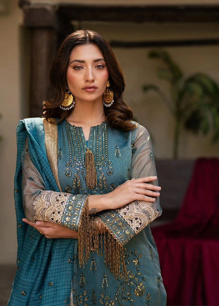 Shan e Festive by Salitex Embroidered Khaddi Net Suits Unstitched 3 Piece SUNW6JI039UT - Festive Collection