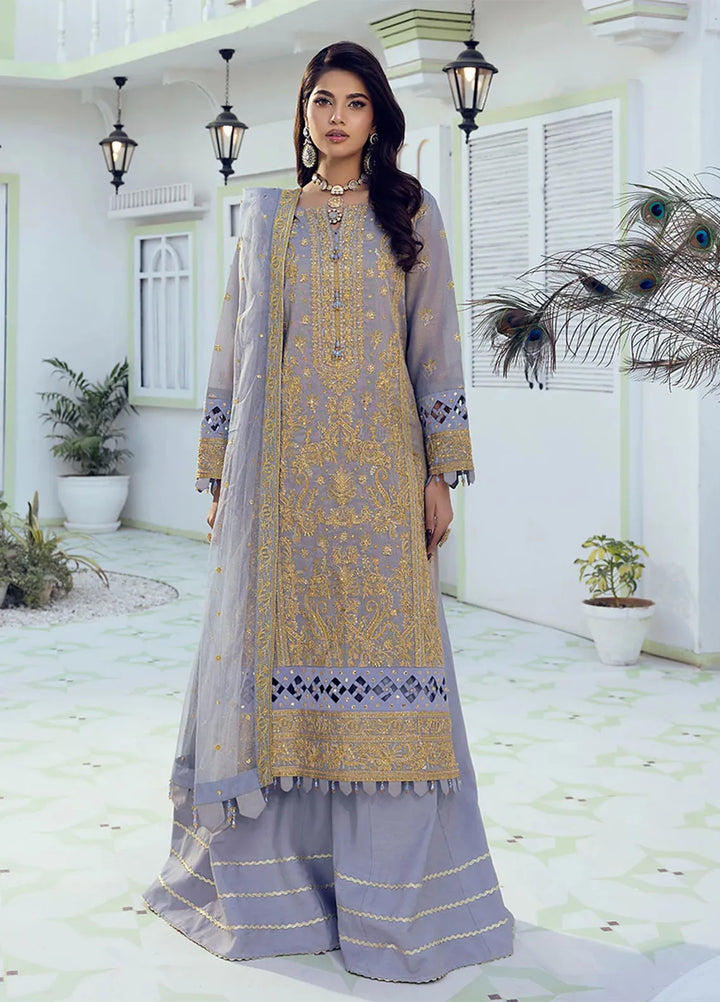 Shan e Festive by Salitex Embroidered Net Suits Unstitched 3 Piece SUNW6NO011UT - Festive Collection