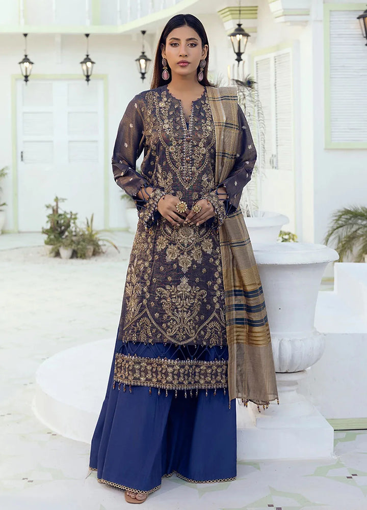 Shan e Festive by Salitex Embroidered Net Suits Unstitched 3 Piece SUNW6NO012UT - Festive Collection