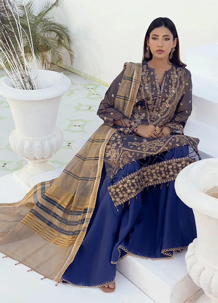 Shan e Festive by Salitex Embroidered Net Suits Unstitched 3 Piece SUNW6NO012UT - Festive Collection