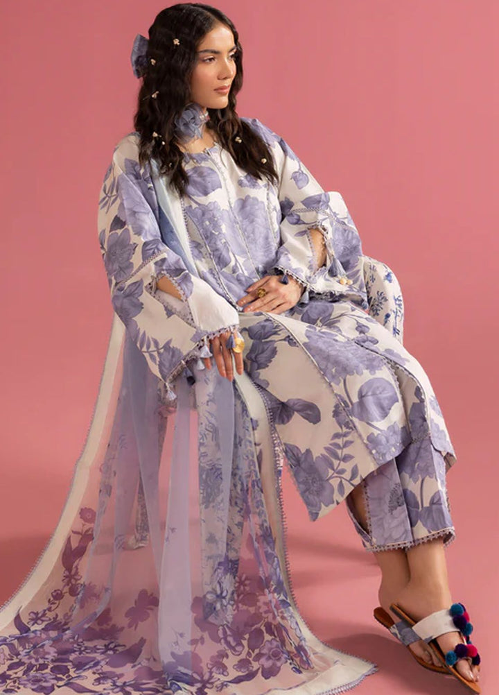 Sheen by Alizeh Fashion Printed Lawn Suits Unstitched 3 Piece AFB24SH D-01 Pearl Mist - Summer Collection