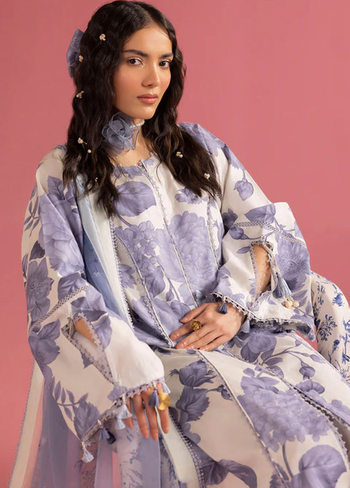 Sheen by Alizeh Fashion Printed Lawn Suits Unstitched 3 Piece AFB24SH D-01 Pearl Mist - Summer Collection