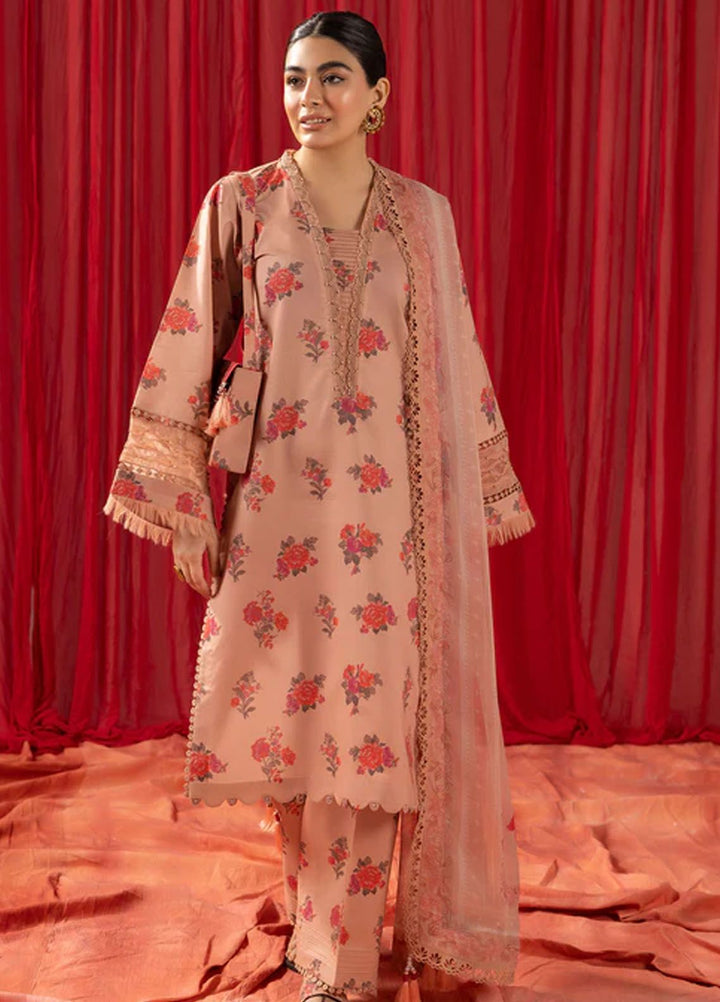 Sheen by Alizeh Fashion Printed Lawn Suits Unstitched 3 Piece AFB24SH D-03 Coral Peach - Summer Collection