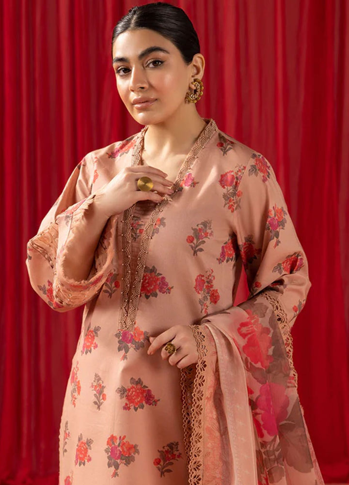 Sheen by Alizeh Fashion Printed Lawn Suits Unstitched 3 Piece AFB24SH D-03 Coral Peach - Summer Collection