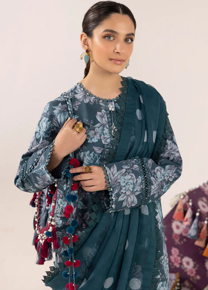 Sheen by Alizeh Fashion Printed Lawn Suits Unstitched 3 Piece AFB24SH D-07 Sea Mist - Summer Collection