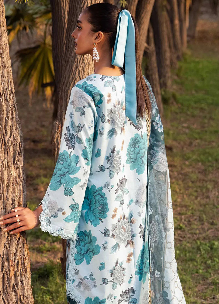Sheen Prints By Alizeh Fashion Printed Lawn Suit Unstitched 3 Piece AFB24S2 6019-Bluet - Summer Collection