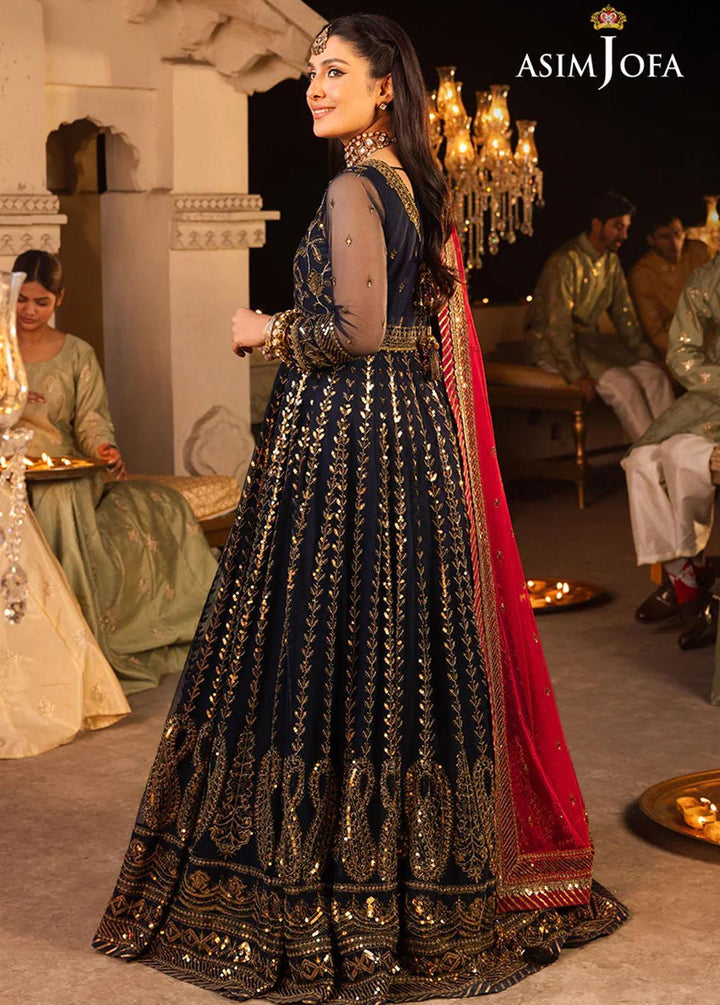 Shehnai By Asim Jofa Embroidered Net Suits Unstitched 3 Piece AJ24SH AJSH-10 - Festive Collection