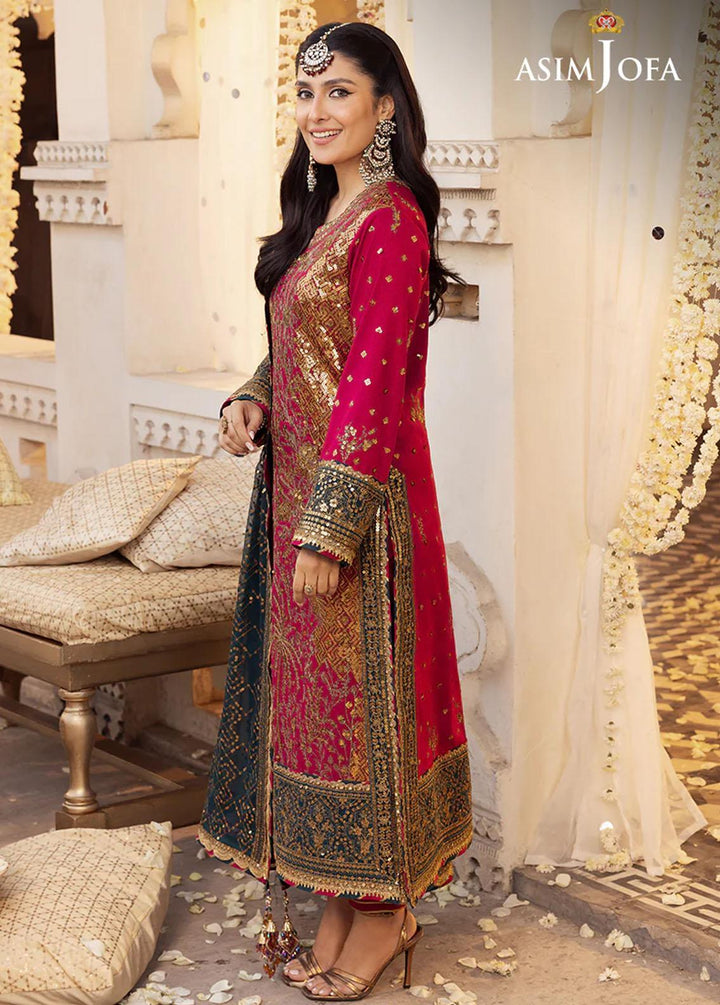 Shehnai By Asim Jofa Embroidered Raw silk Suits Unstitched 3 Piece AJ24SH AJSH-19 - Festive Collection