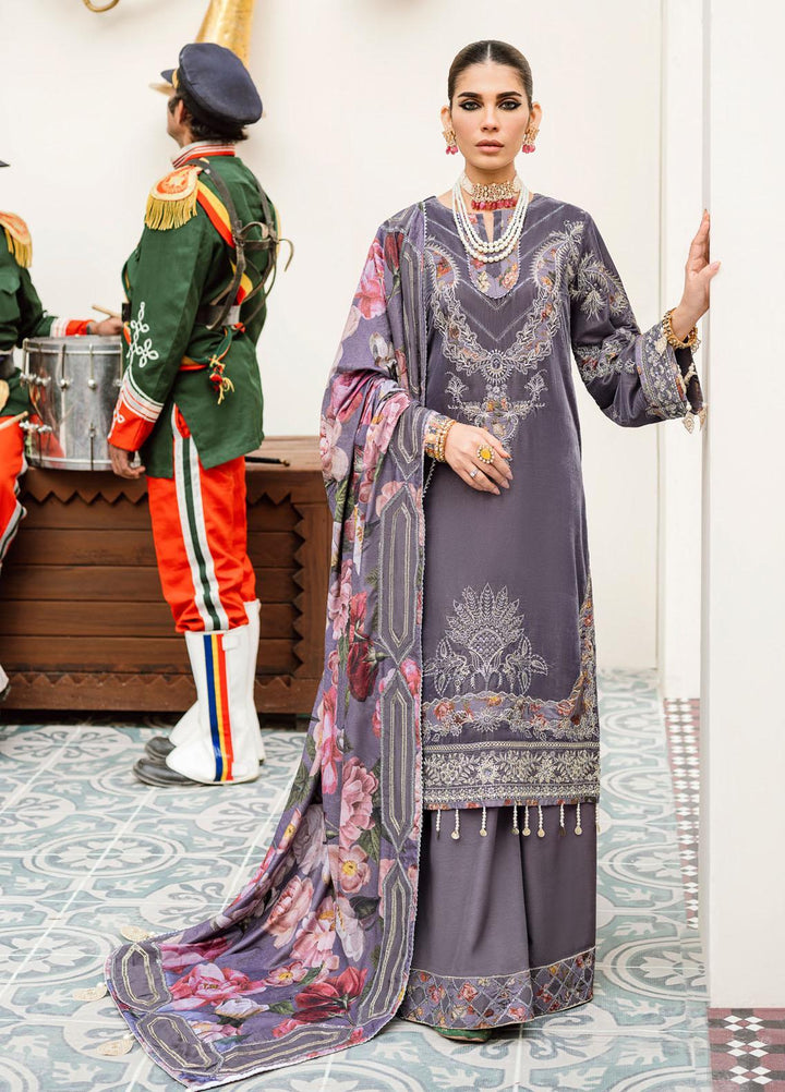 Shehnai By Nureh Embroidered Velvet Suits Unstitched 3 Piece NU22SH NV-22 - Luxury Velvet Collection