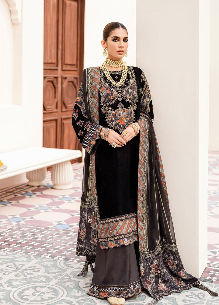Shehnai By Nureh Embroidered Velvet Suits Unstitched 3 Piece NU22SH NV-23 - Luxury Velvet Collection