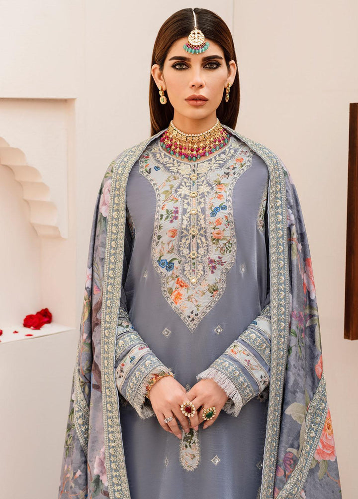 Shehnai By Nureh Embroidered Velvet Suits Unstitched 3 Piece NU22SH NV-25 - Luxury Velvet Collection