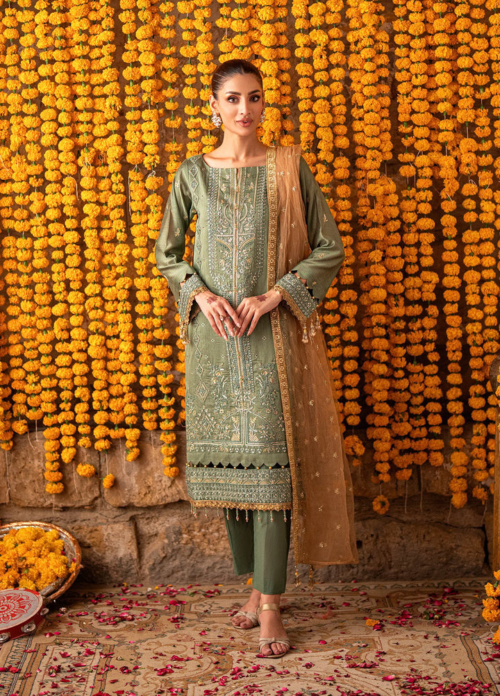 Shehnai by Salitex Embroidered Cotton Net Suits Unstitched 3 Piece SUNW6NO022UT - Festive Collection