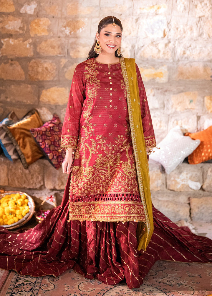 Shehnai by Salitex Embroidered Cotton Net Suits Unstitched 3 Piece SUNW6NO024UT - Festive Collection